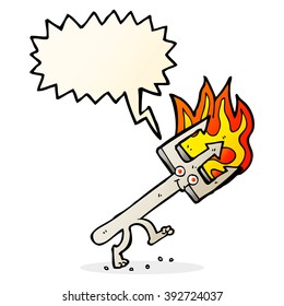 cartoon devil fork with speech bubble