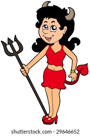 Desenho animado Demônio menina - ilustração vetorial.