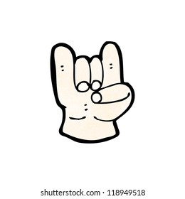 símbolo de la mano del demonio de dibujos animados