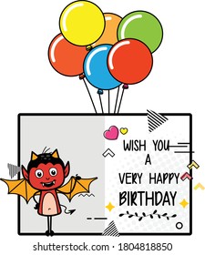 Cartoon Devil Happy Birthday Wishes