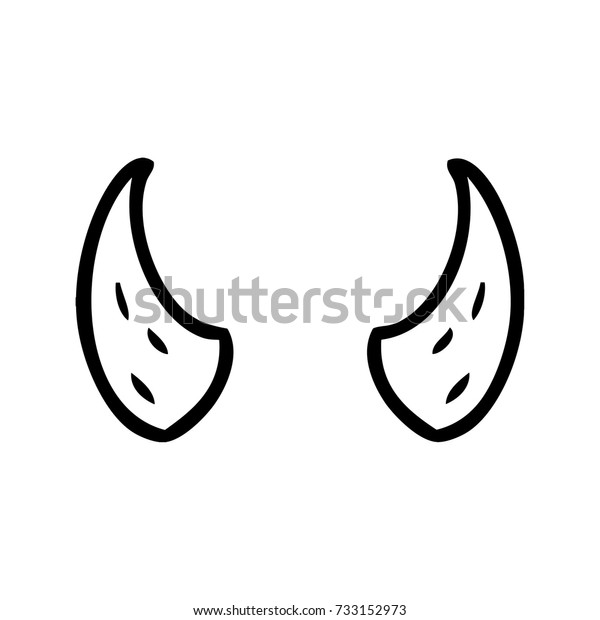 Cartoon Devil Horns Stock Vector (Royalty Free) 733152973