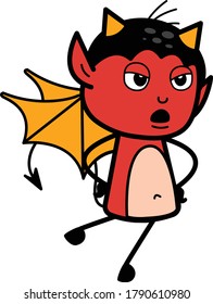 Cartoon Devil Listening Vector Illustration