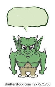 Cartoon Devil Monster. Cartoon drawing for halloween.