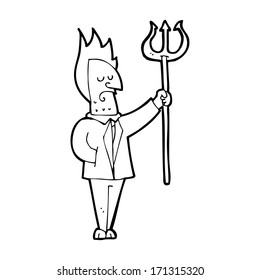 cartoon devil with pitchfork