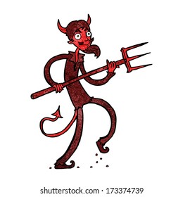 Cartoon Devil Pitchfork Stock Vector (Royalty Free) 173374739 ...