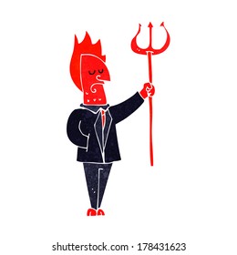 cartoon devil with pitchfork