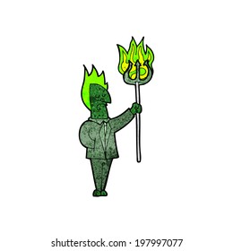 cartoon devil with pitchfork