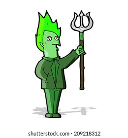 cartoon devil with pitchfork
