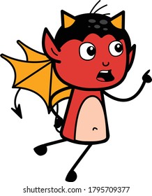 Cartoon Devil Saying Something Character Design Illustration
