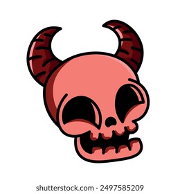 cartoon devil skull with horns