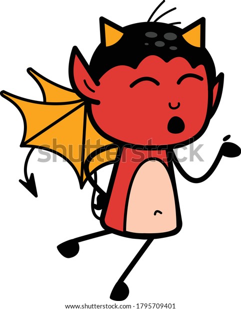 Cartoon Devil Speaking Vector Character Design Stock Vector (Royalty ...