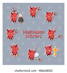 Cartoon Devil sticker illustration