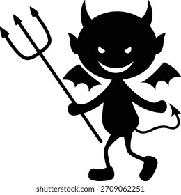 Zeichentrickteufel-Symbol einzeln auf weißem Hintergrund