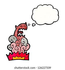 cartoon devil with thought bubble