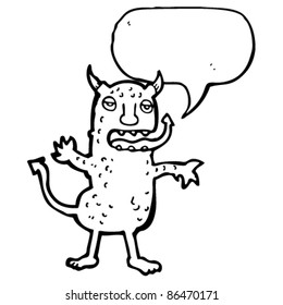 cartoon devil with thought bubble