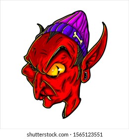 Cartoon Devil Thug Vector Illustration