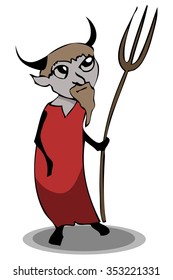 Cartoon Devil, Vector Illustration. 