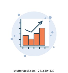 Cartoon diagram growth icon vector illustration. Analysis icon on bubbles background. Statistics sign concept.