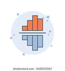 Cartoon diagram icon vector illustration. Analysis icon on bubbles background. Statistics sign concept.