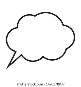 Cartoon dialog cloud line vector, thinking cloud icon image