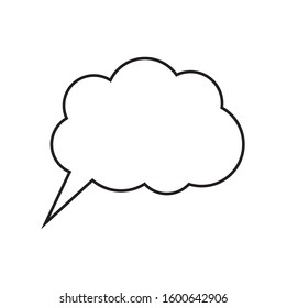 Cartoon dialogs cloud line vector, thinking cloud icon image