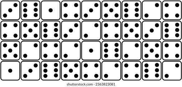 Dioses y ojos de caricatura. Dice el juego con seis caras para jugar. Juegos de cubos o cubos. Piezas de juego de mesa. Céndices de casino, en línea por suerte. Juegos de juego. Didice rodando, números uno a seis. Dices puntos o puntos.