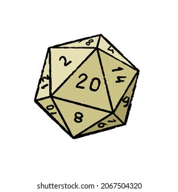 Cartoon dice for fantasy dnd and rpg Board game