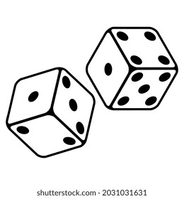 Cartoon Dice Vector Illustration on White Background