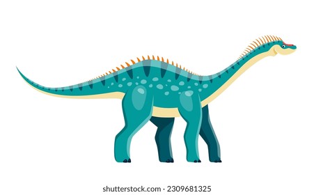 Cartoon dinosaurs. Cute dino, dinosaur and palm. Color wildlife characters,  prehistoric predator. Funny baby animals garish vector collection Stock  Vector