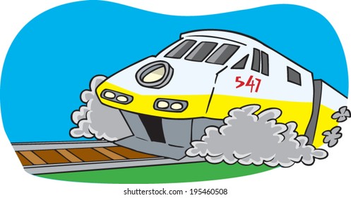 cartoon diesel train