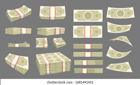 cartoon different shape money set