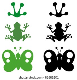 Cartoon Different Silhouettes.Vector Collection