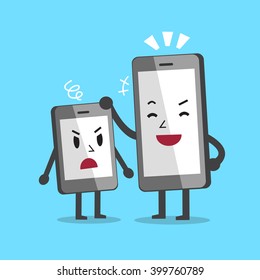 Cartoon different sized smartphones