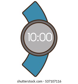 cartoon digital smart watch time screen vector illustration eps 10