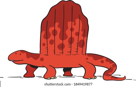 Cartoon dimetrodon dinosaur illustration vector