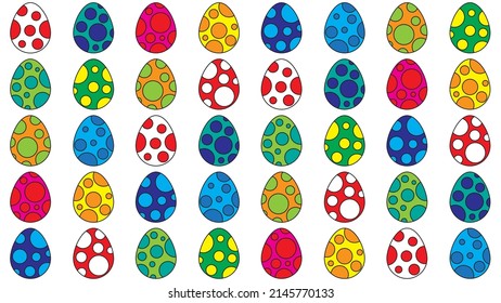 Cartoon Dino Color Polka Dot Egg