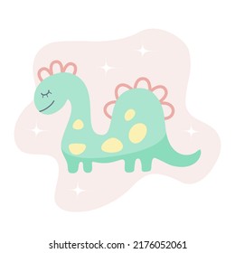 Cartoon Dino. Flat style . Vector illustration.