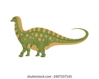 Cartoon dinosaur, Amargasaurus dino reptile character for kids extinct education, isolated vector. Funny cute Amargasaurus dinosaur of Cretaceous era for child prehistoric reptiles study or game