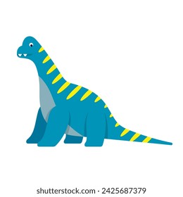 Cartoon dinosaur Apatosaurus vector illustration. Dino funny character.