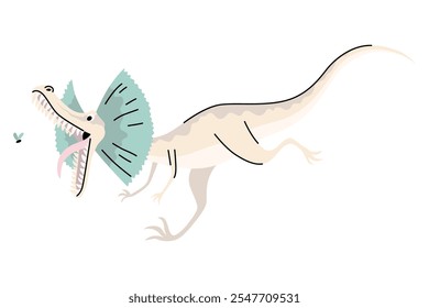 Cartoon dinosaur baby. Prehistoric funny little monster for children theme. Cartoon character in flat style. Vector illustration isolated on white background