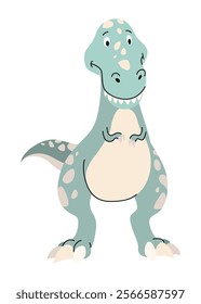 Cartoon dinosaur baby. Prehistoric funny little monster for children theme. Cartoon character in flat style. Vector illustration isolated on white background