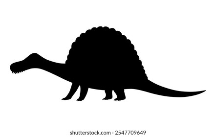 Cartoon dinosaur baby silhouette. Dino monsters icon. Prehistoric funny little monster for children theme. Vector illustration isolated on white