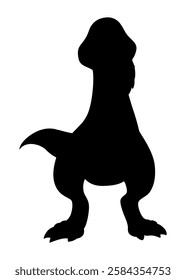 Cartoon dinosaur baby silhouette. Dino monsters icon. Prehistoric funny little monster for children theme. Vector illustration isolated on white