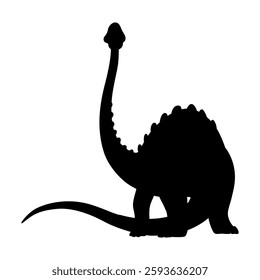 Cartoon dinosaur baby silhouette. Dino monsters icon. Prehistoric funny little monster for children theme. Vector illustration isolated on white