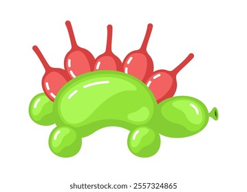 Cartoon dinosaur from balloon vector illustration