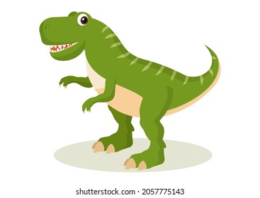 Cartoon dinosaur character isolated on white background