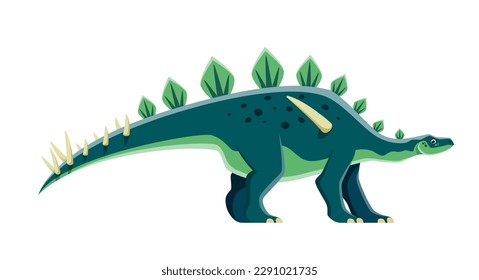 Cartoon dinosaur character, Lexovisaurus cute dino of Jurassic, vector kids toy lizard. Lexovisaurus dinosaur of stegosaur species genus, prehistoric reptile and funny paleonotology extinct animal