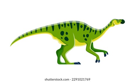 Cartoon dinosaur character, Maiasaura or Jurassic dino, vector cute extinct lizard. Kids toy collection of dinosaurs, Maiasaura dino or herbivorous saurolophine hadrosaurid reptile of Jurassic era