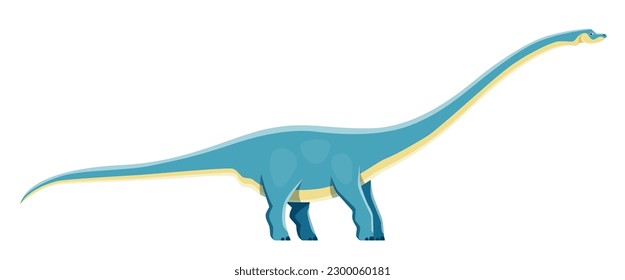 Cartoon dinosaur character, Mamenchisaurus dino of Jurassic collection, vector kids toy. Cute cartoon dinosaur sauropod genus or Mamenchisaurus reptile lizard figure for child paleontology