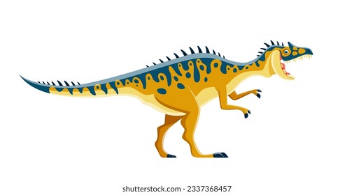 Cartoon dinosaur character, Neovenator or Jurassic dino, vector cute reptile lizard. Kids toy collection of dinosaurs, Neovenator dino or predator lizard of prehistoric Jurassic and paleontology icon